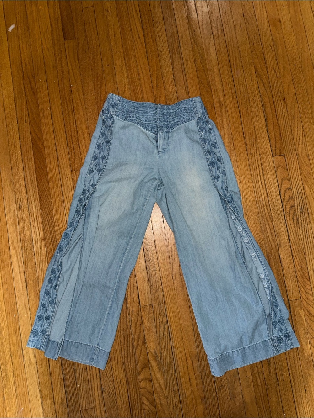 Anthropologie Pilcro Light Blue Wide Leg Jeans with Split Side Panels